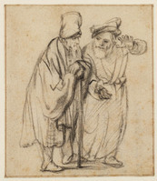 O+ 070
<br/>
Twee pratende mannen
<br/>
<em>Rembrandt (1606-1669)</em>